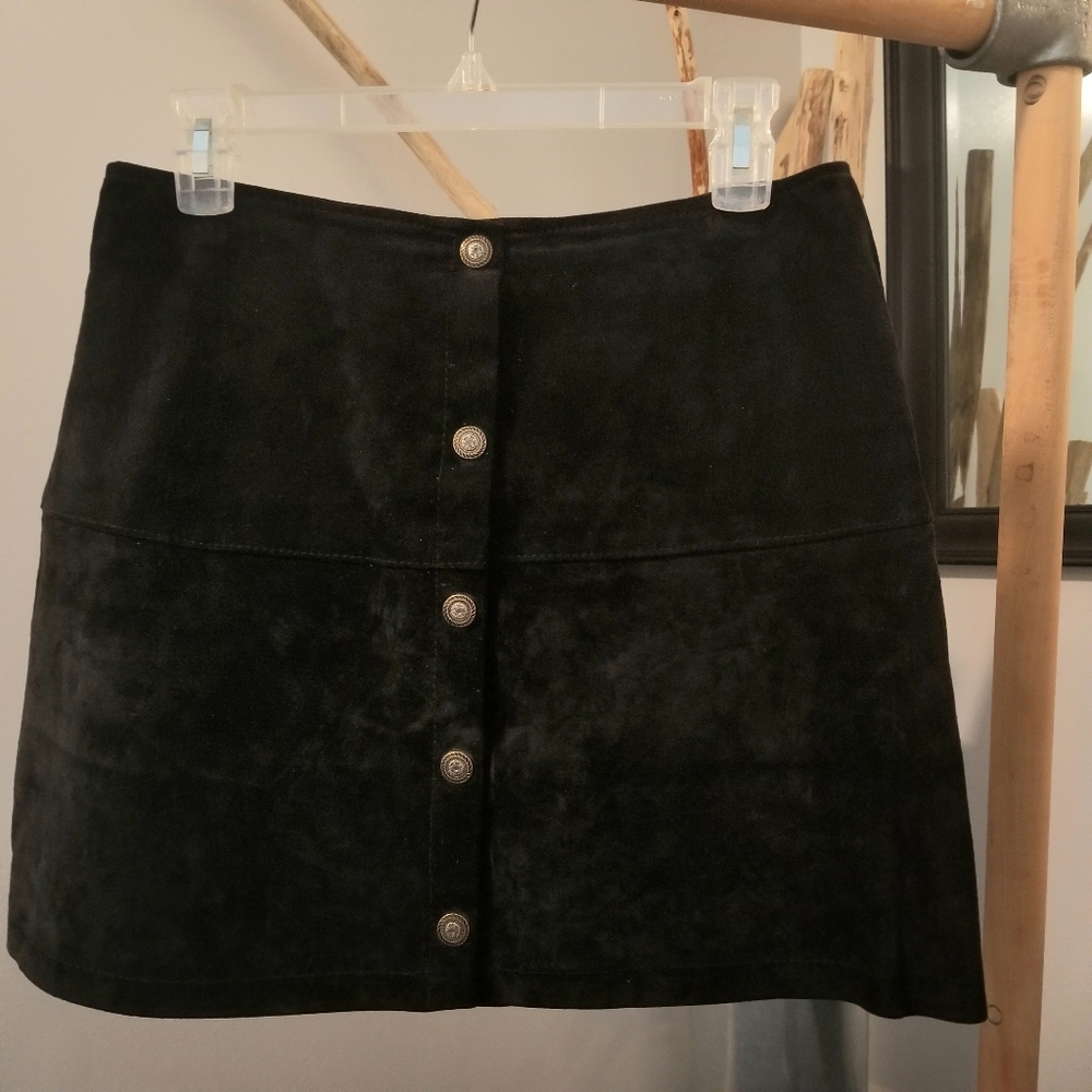 Leather Suede  Skirt
